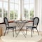 Flash Furniture Lourdes Thonet French Bistro Stacking Chair, Black and White PE Rattan and Black Alum Frame, 2PK 2-SDA-AD642002S-BKWH-BK-GG - alternate 1